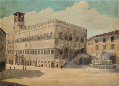 Scuola della Fine del XIX Secoloveduta di Perugia