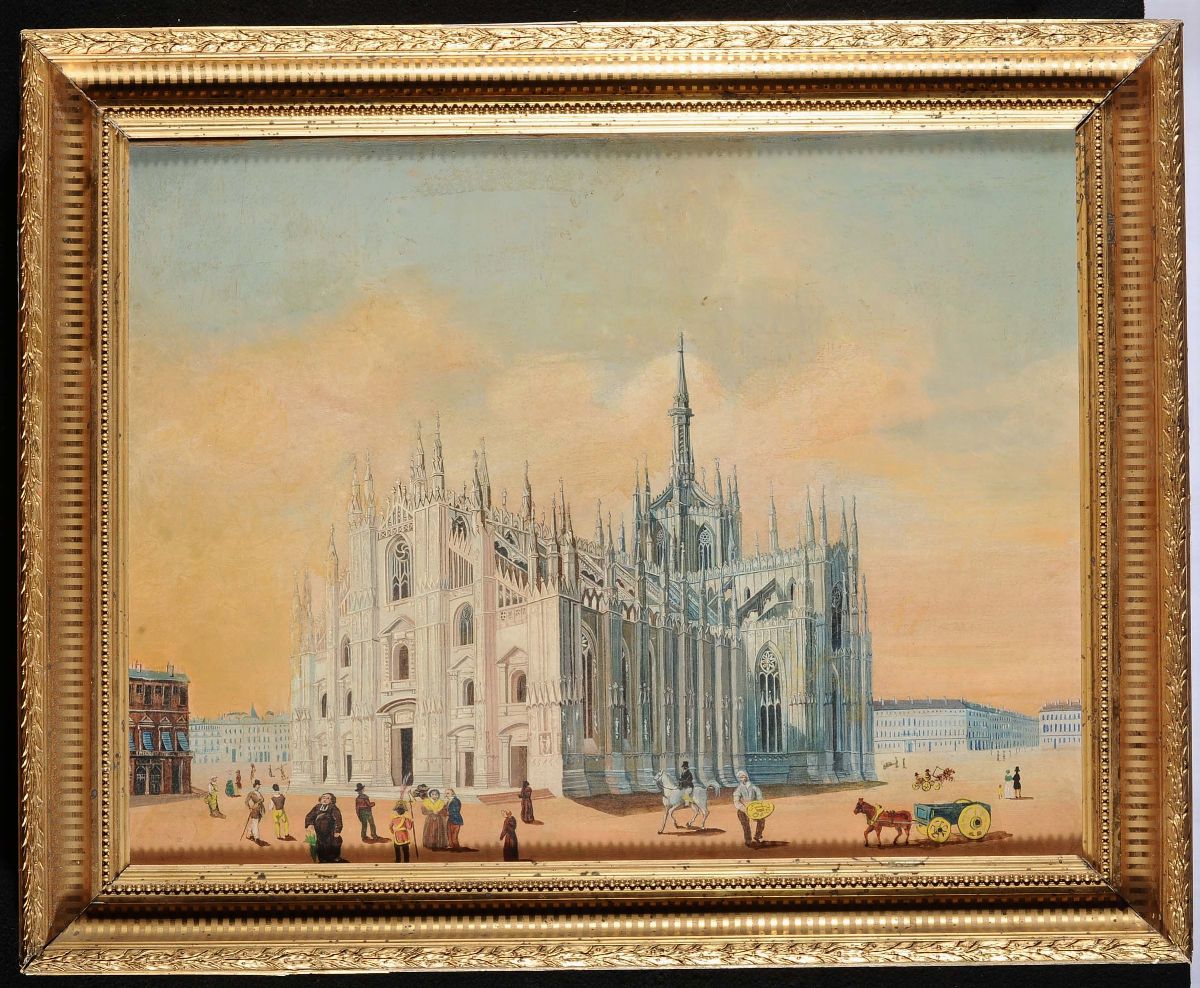Anonimo Naif della Fine del XIX Secoloveduta del Duomo di Milano