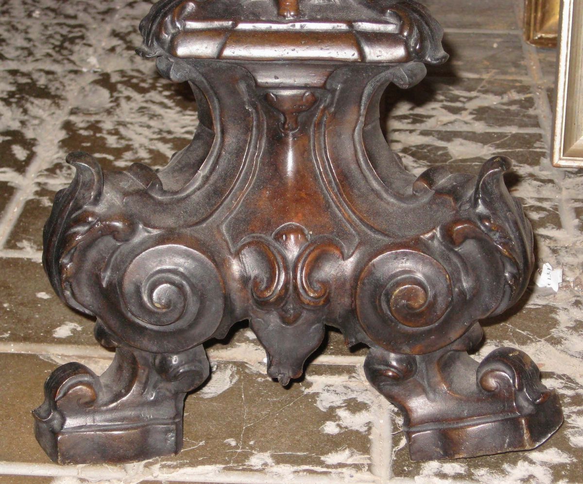 Coppia di Candelieri in Bronzo Patinato, XIX Secolo