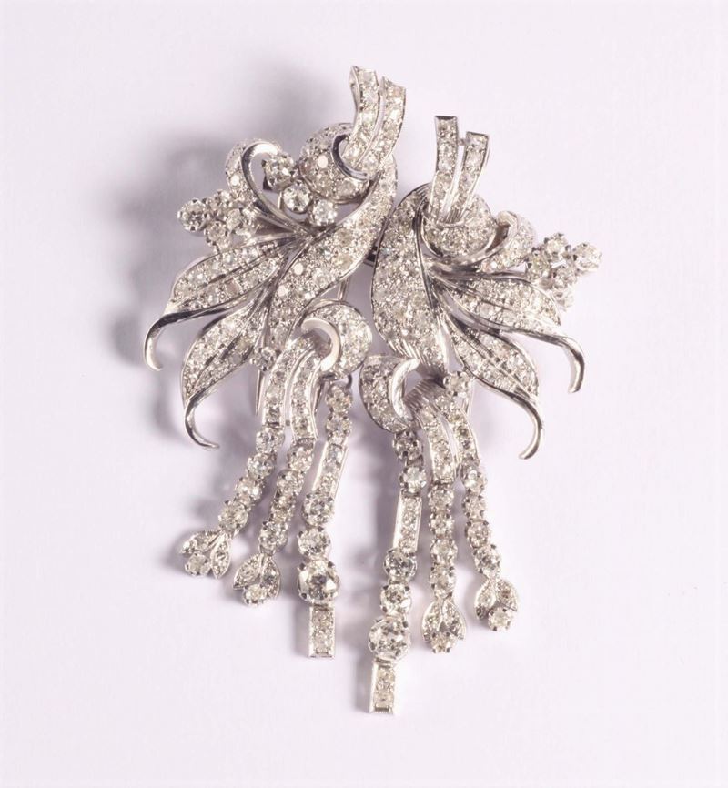 Spilla douette con diamanti  - Asta Argenti e Gioielli Antichi e Contemporanei - Cambi Casa d'Aste