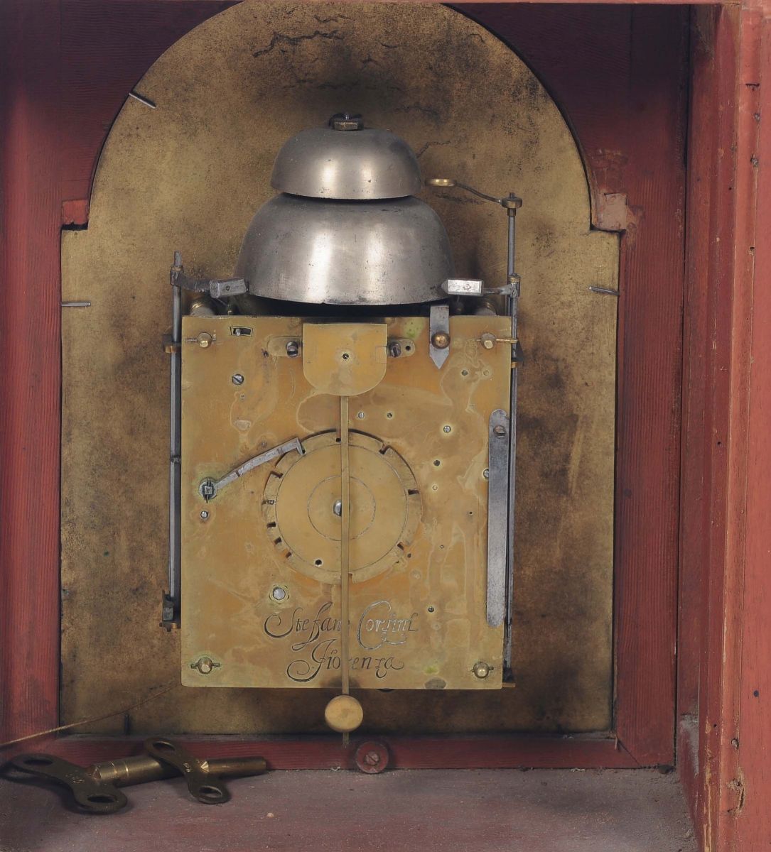 Orologio da Tavolo con Cassa in Legno Intarsiato