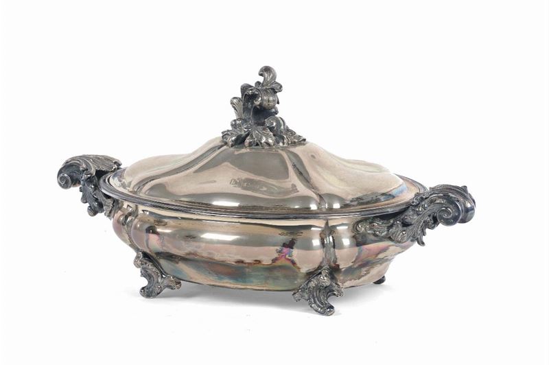 Zuppiera in argento con prese a ricciolo  - Auction Silvers, Ancient and Contemporary Jewels - Cambi Casa d'Aste