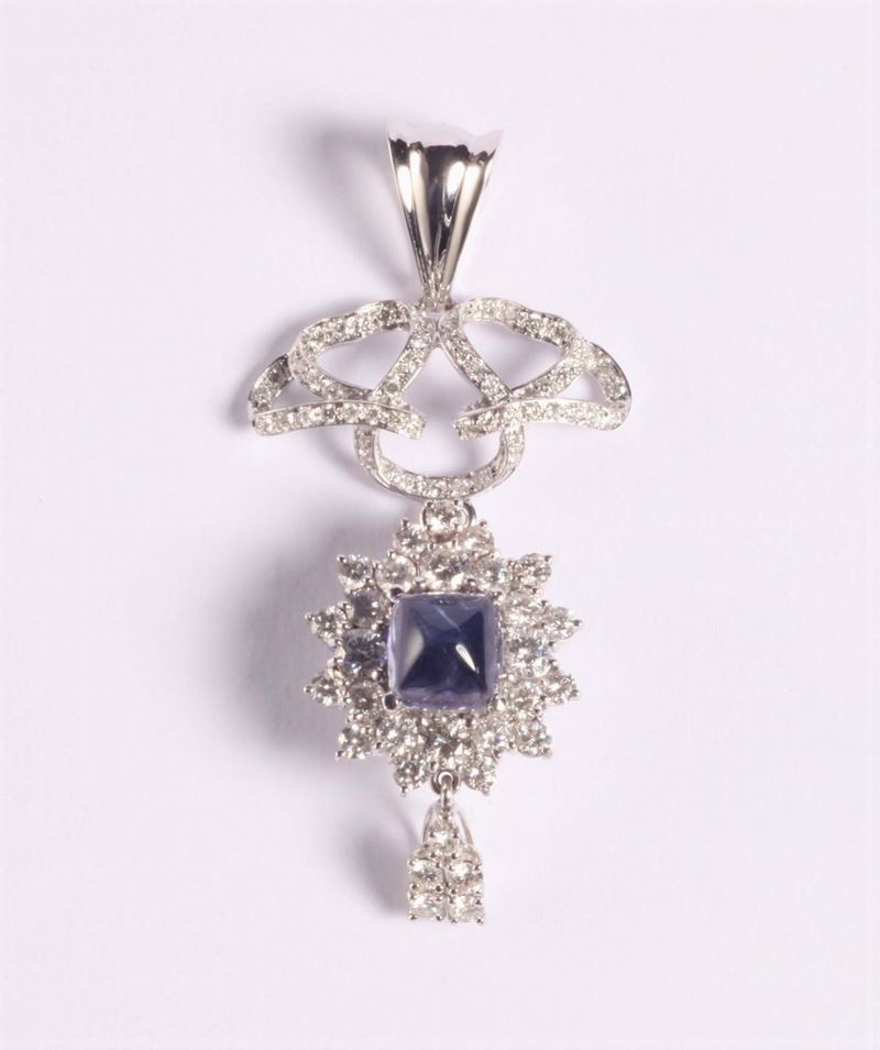 Pendente con zaffiro  - Auction Silvers, Ancient and Comtemporary Jewels - Cambi Casa d'Aste