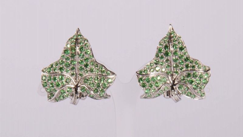 Orecchini con tsavoriti  - Auction Silvers, Ancient and Comtemporary Jewels - Cambi Casa d'Aste