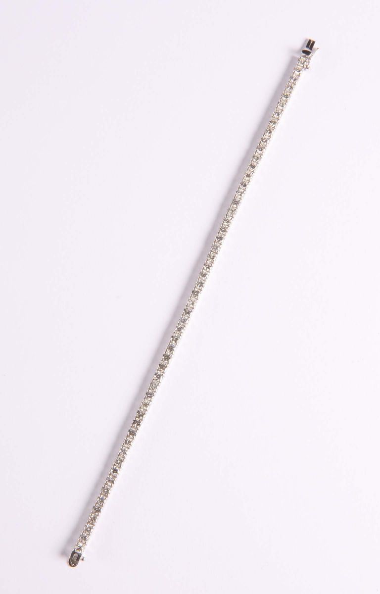 Braccialetto tennis composto da 54 diamanti  - Auction Silvers, Ancient and Comtemporary Jewels - Cambi Casa d'Aste