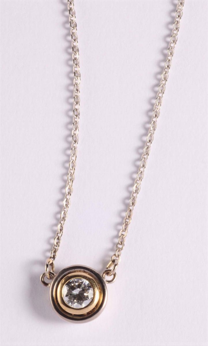 Catena con diamante di ct 0,55. Firmata Davite & Delucchi  - Auction Silvers, Ancient and Comtemporary Jewels - Cambi Casa d'Aste