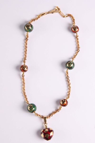 Catena con Boules in Smalti Policromi
