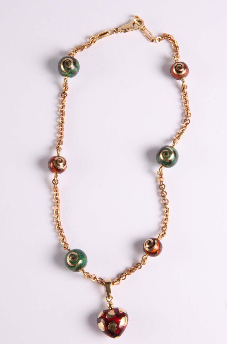Catena con boules in smalti policromi  - Auction Silvers, Ancient and Comtemporary Jewels - Cambi Casa d'Aste