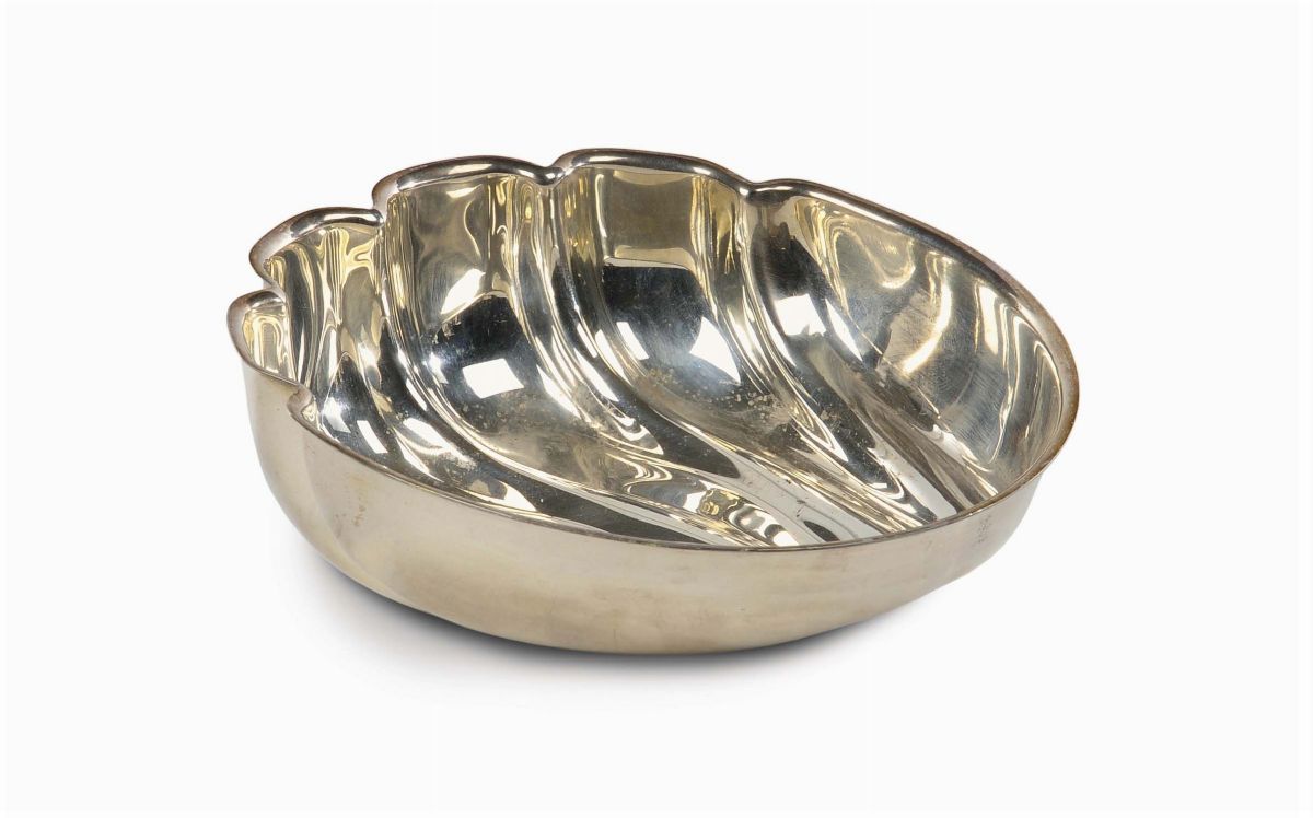 Centrotavola a Conchiglia in Argento, Marchio Job Art, Anni '60-'70