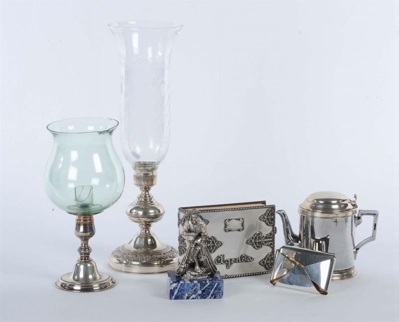 Lotto di oggetti in argento e metallo argentato  - Asta Antiquariato e Dipinti Antichi - Cambi Casa d'Aste