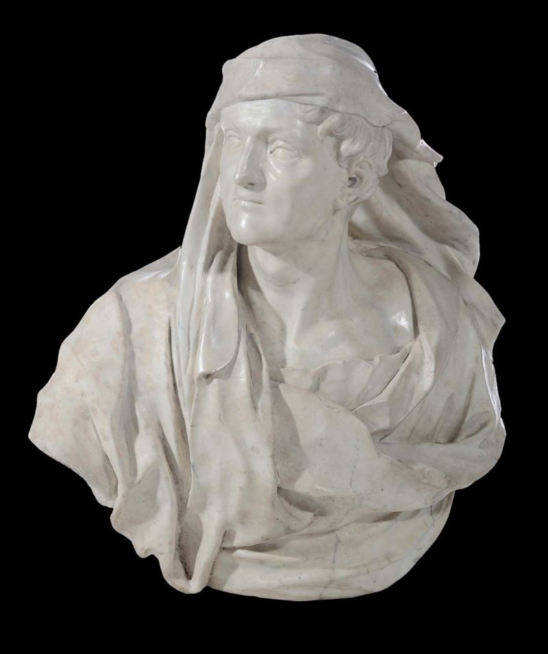 Mighele Fabris detto l’Ongaro (1644-1684), cerchia di Busto virile (filosofo?)  - Asta Scultura e Oggetti d'Arte - Cambi Casa d'Aste