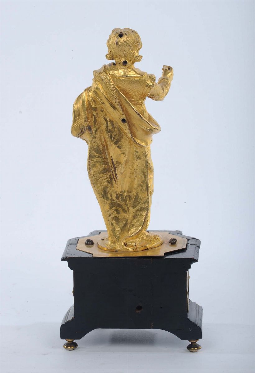 San Giuseppe in Bronzo Dorato su Base Ebanizzata, Nord Italia XVII Secolo