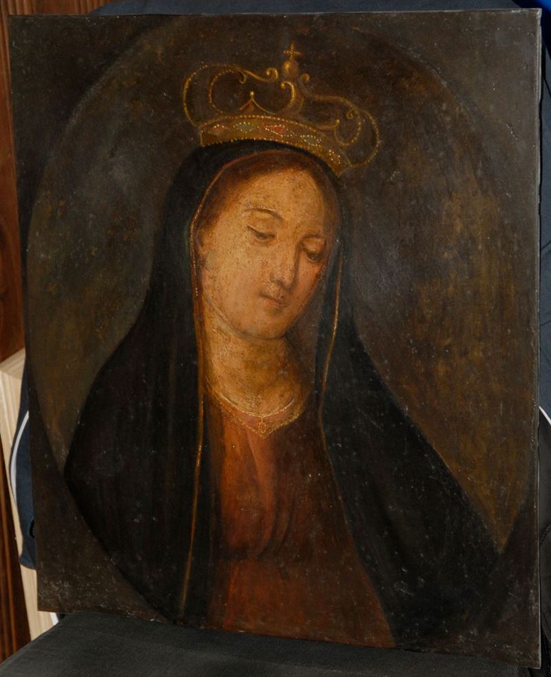 Scuola del XVII secolo Madonna  - Asta Antiquariato e Dipinti Antichi - Cambi Casa d'Aste