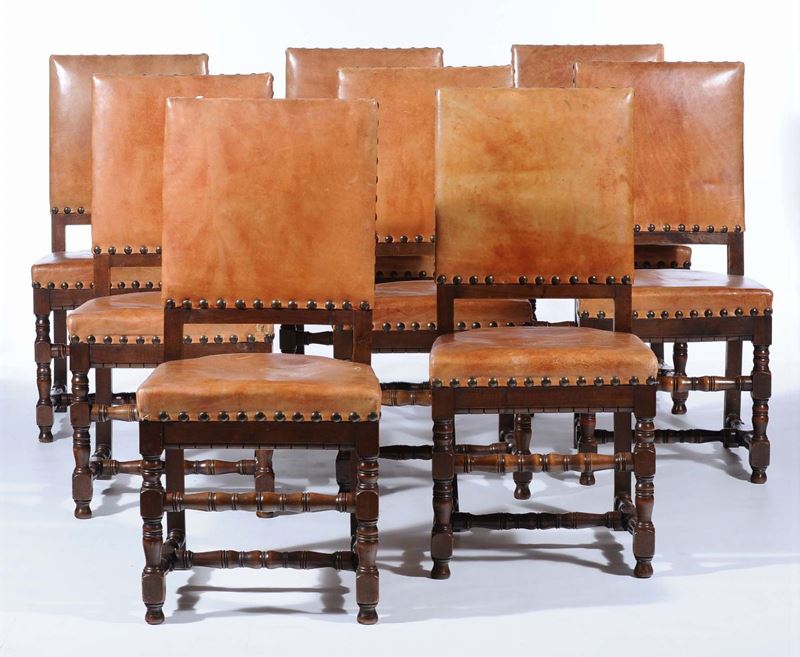 Otto sedie a rocchetto in stile  - Auction Antique and Old Masters - Cambi Casa d'Aste