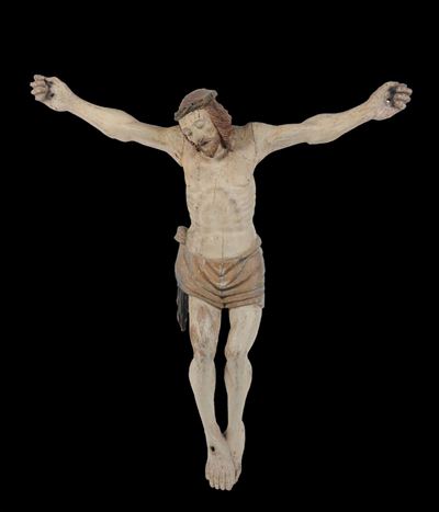 Cristo in Legno Intagliato e Dipinto, Italia Centrale XVII Secolo