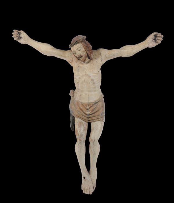 Cristo in legno intagliato e dipinto, Italia centrale XVII secolo