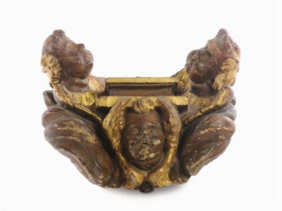 Mensola in Legno Intagliato con Putti, Toscana XVII Secolo