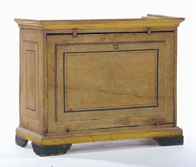 Mobile Porta Parrucca in Legno Dipinto, Fine XVIII Secolo