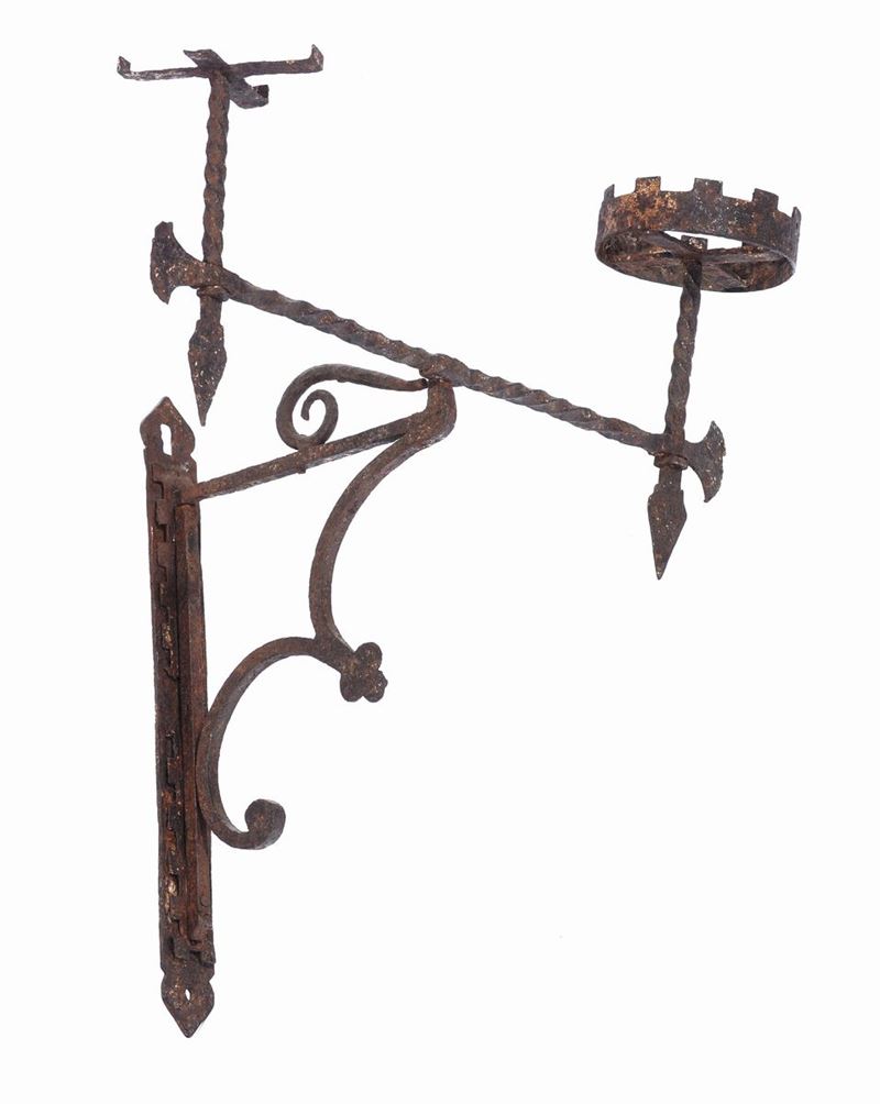 Braccio porta torce in ferro battuto, Rinascimento toscano  - Auction Antique and Old Masters - Cambi Casa d'Aste