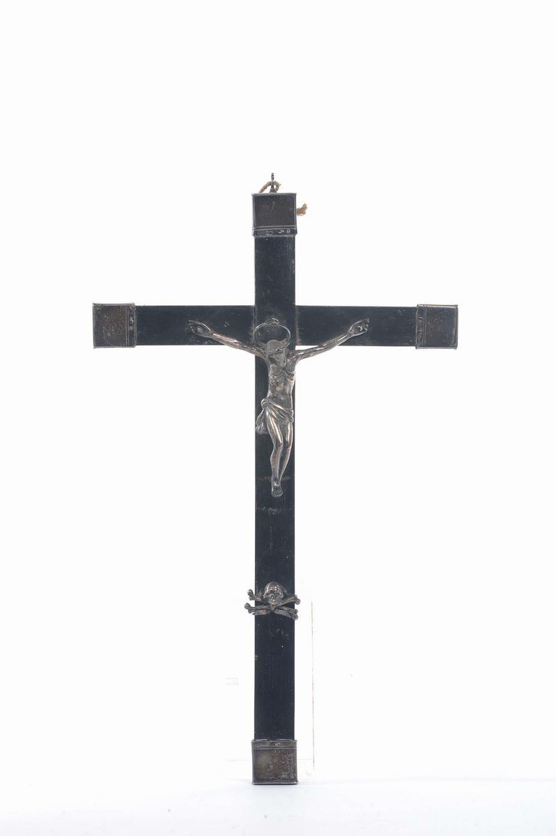 Crocifisso in argento, Napoli XIX secolo  - Asta Argenti e Gioielli Antichi e Contemporanei - Cambi Casa d'Aste
