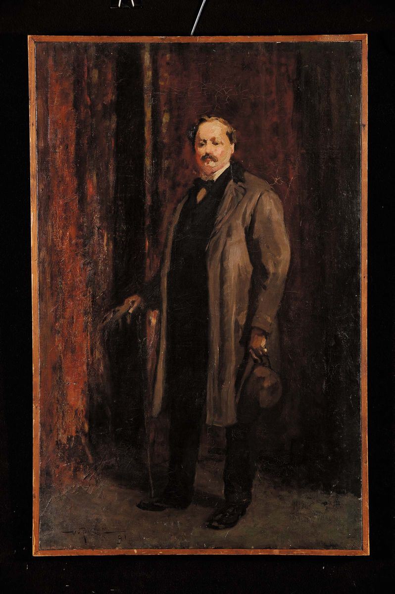 Vespasiano Bignami (1841-1929) Ritratto maschile  - Asta Antiquariato e Dipinti Antichi - Cambi Casa d'Aste