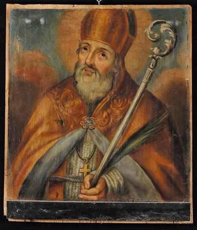 Coppia di Tavole Dipinte su Ambo i Lati con Raffigurazioni Religiose, XVIII Secolo