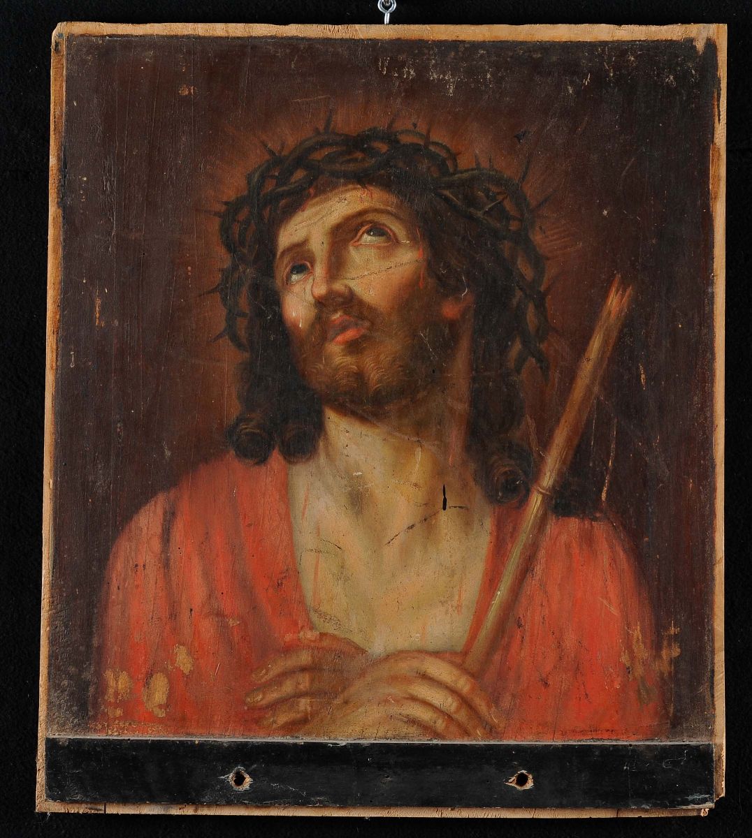 Coppia di Tavole Dipinte su Ambo i Lati con Raffigurazioni Religiose, XVIII Secolo