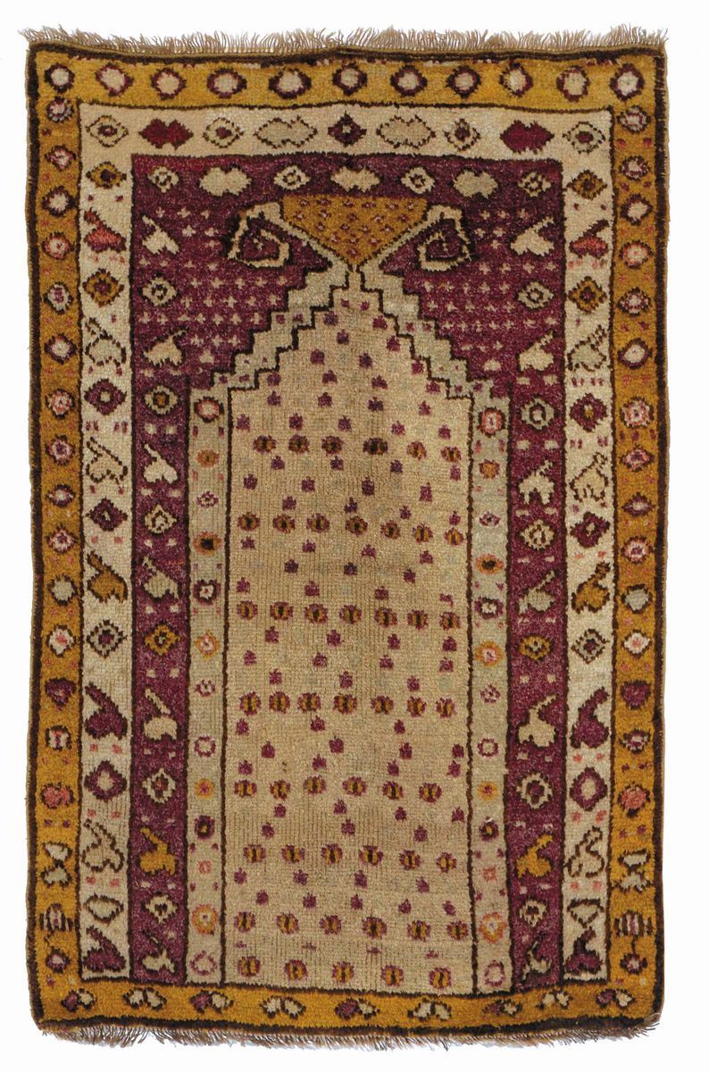 Tappeto anatolico Manastir a preghiera, inizio XX secolo  - Auction Ancient Carpets - Cambi Casa d'Aste