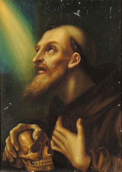 Scula del XVIII Secolosanto con Teschio