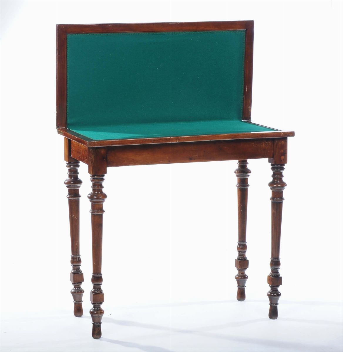 Tavolo da Gioco in Noce con Gambe Tornite, XIX Secolo