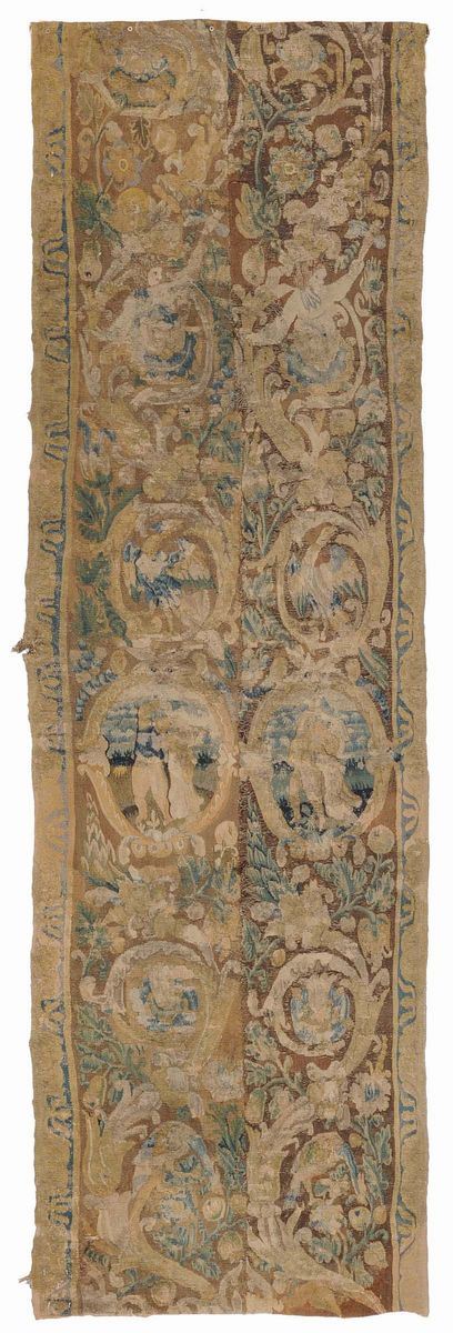 Frammento di arazzo, XVII secolo  - Asta Tappeti Antichi - Cambi Casa d'Aste
