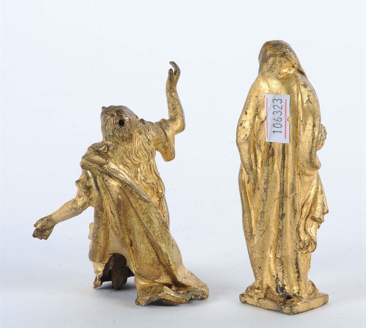 Due Sculture Raffiguranti Santi in Bronzo Dorato, XVIII Secolo