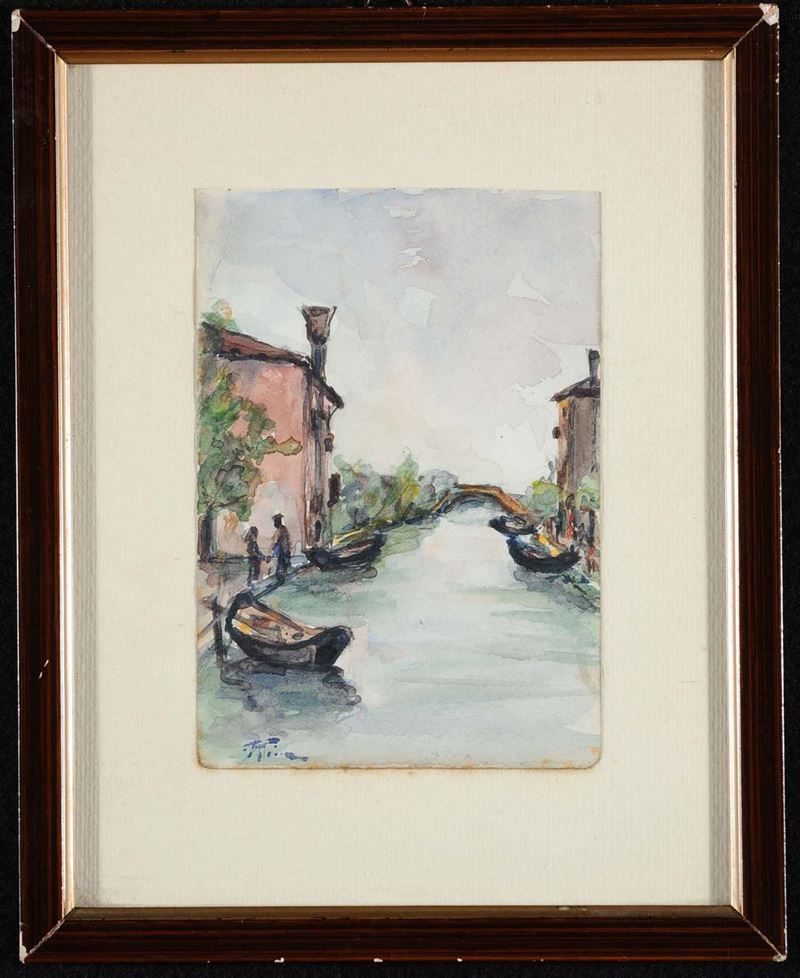 Aanoniamo del XX secolo Canale veneziano  - Auction OnLine Auction 04-2012 - Cambi Casa d'Aste