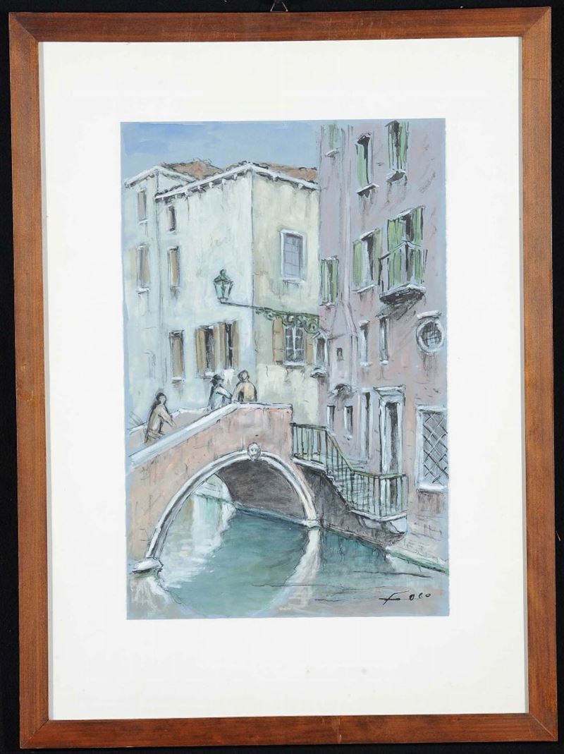 Anonimo del XX secolo Canale veneziano  - Auction OnLine Auction 04-2012 - Cambi Casa d'Aste