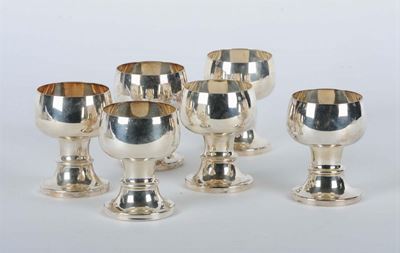 Sei Coppette in Argento da Gelato
