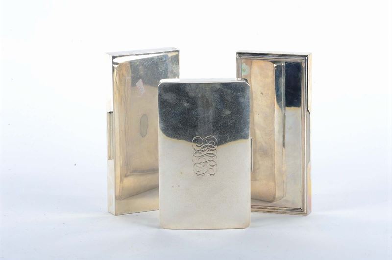 Tre scatole rettangolari in argento  - Asta Argenti e Gioielli Antichi e Contemporanei - Cambi Casa d'Aste
