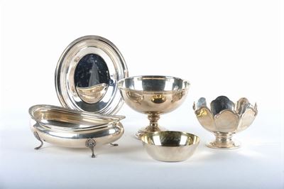 Cinque Coppette Diverse in Argento