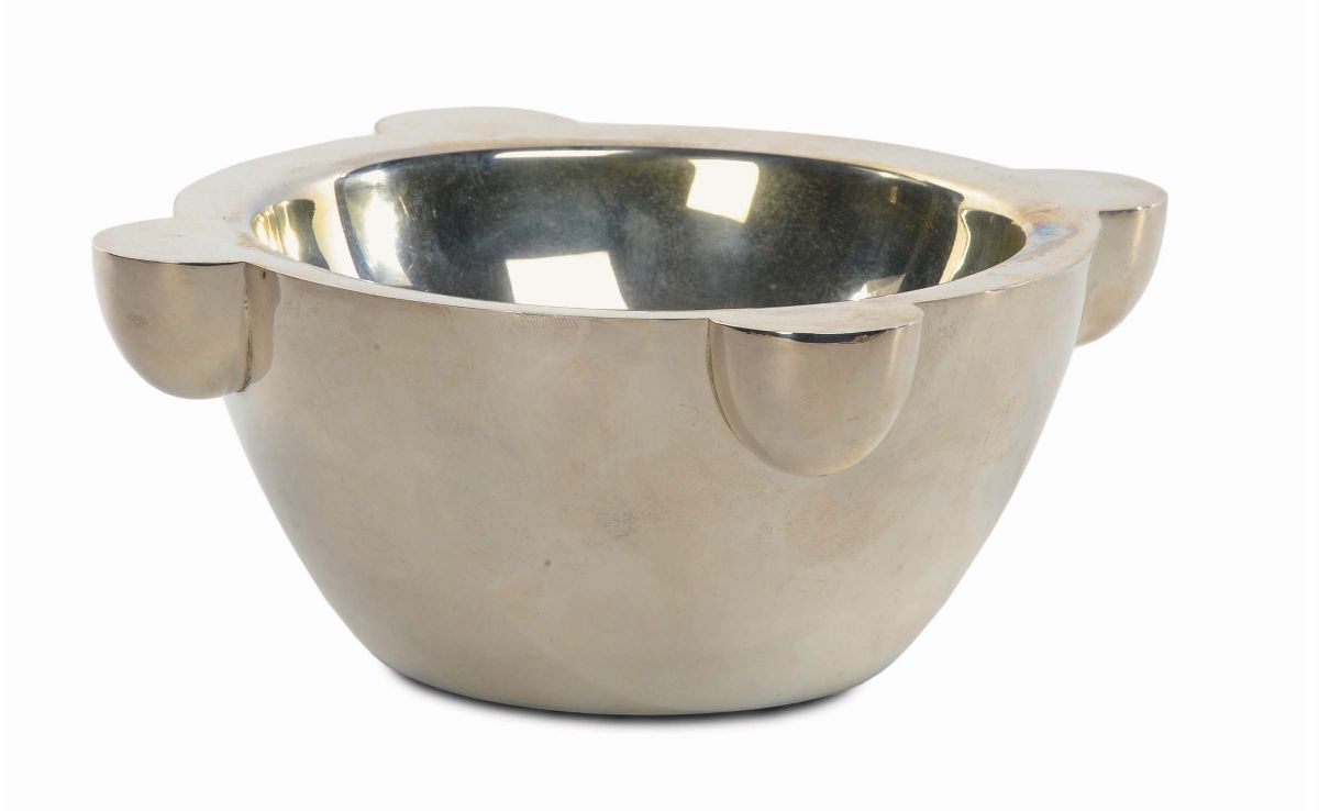 Secchiello e Mortaio in Argento (mortaio con Marchio V. Ponzone), XX Secolo