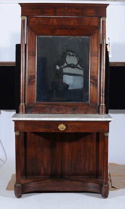 Console Impero con Specchiera, XIX Secolo