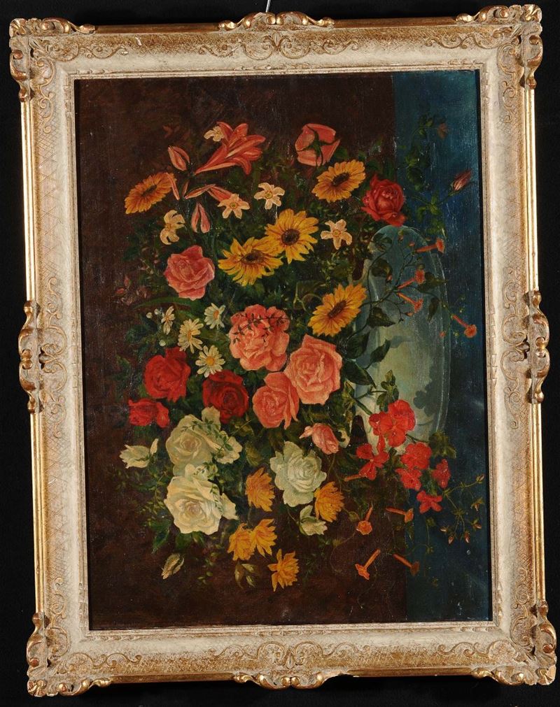 Anonimo del XX secolo Vaso di fiori  - Auction OnLine Auction 04-2012 - Cambi Casa d'Aste