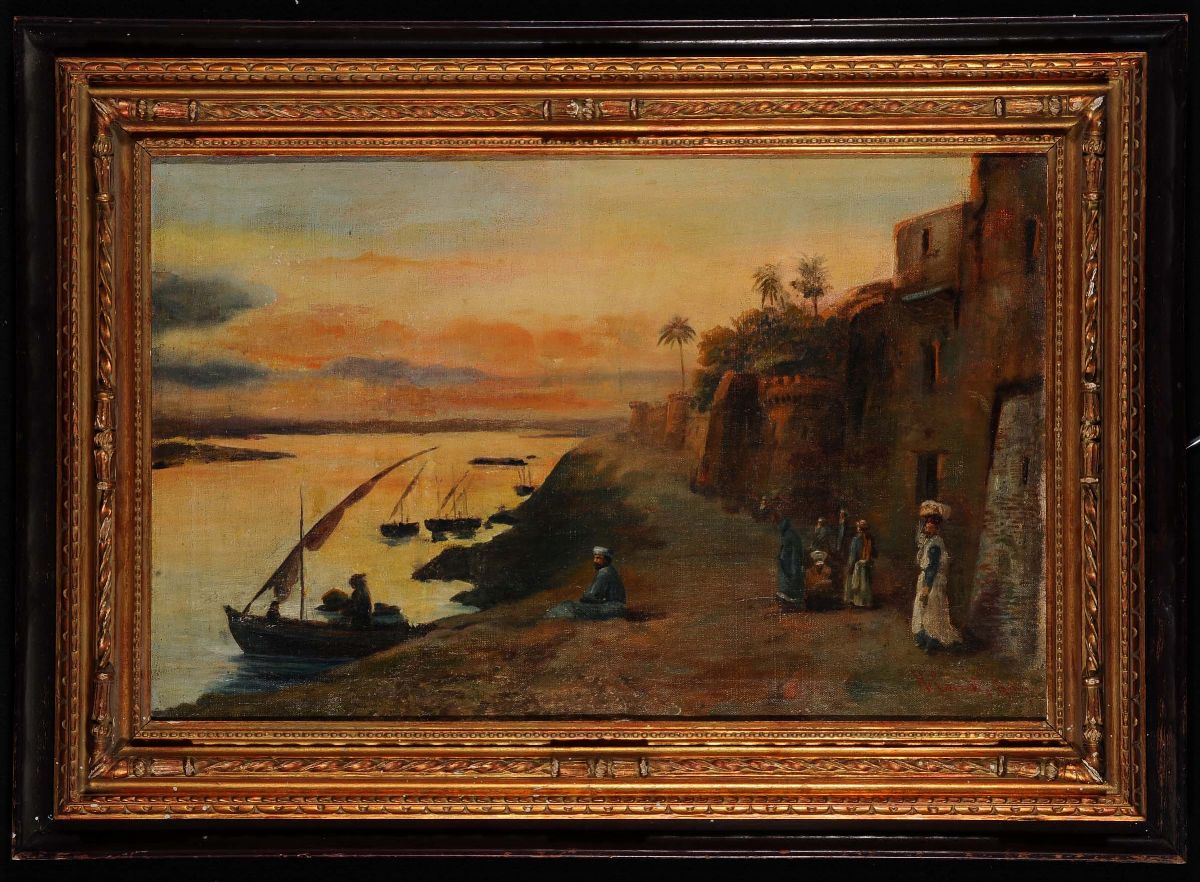 Hermann Corrodi (1844-1905)paesaggio Arabo
