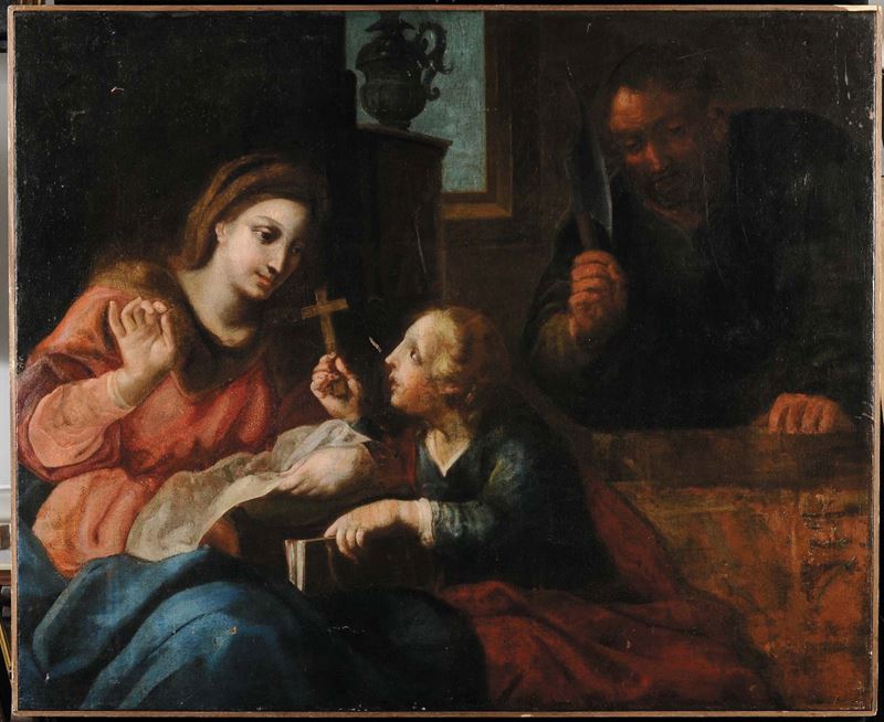 Scuola della fine del XVIII secolo Madonna del cucito  - Asta Antiquariato e Dipinti Antichi - Cambi Casa d'Aste