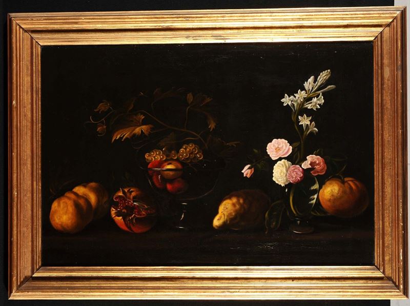 Anonimo del XX secolo Natura morta, copia da Caravaggio  - Auction OnLine Auction 04-2012 - Cambi Casa d'Aste