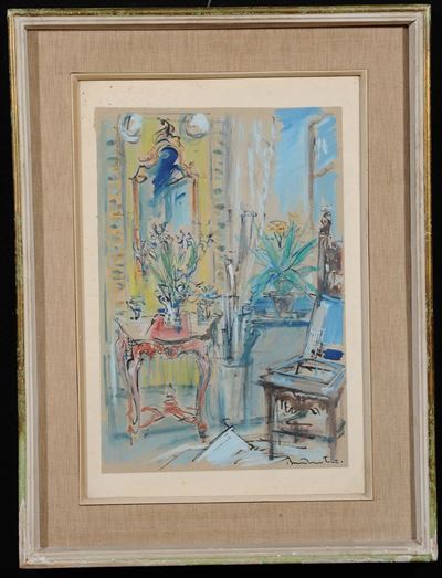 Bruno Martini (1911-1979)veduta Cittadina Veduta di Interno