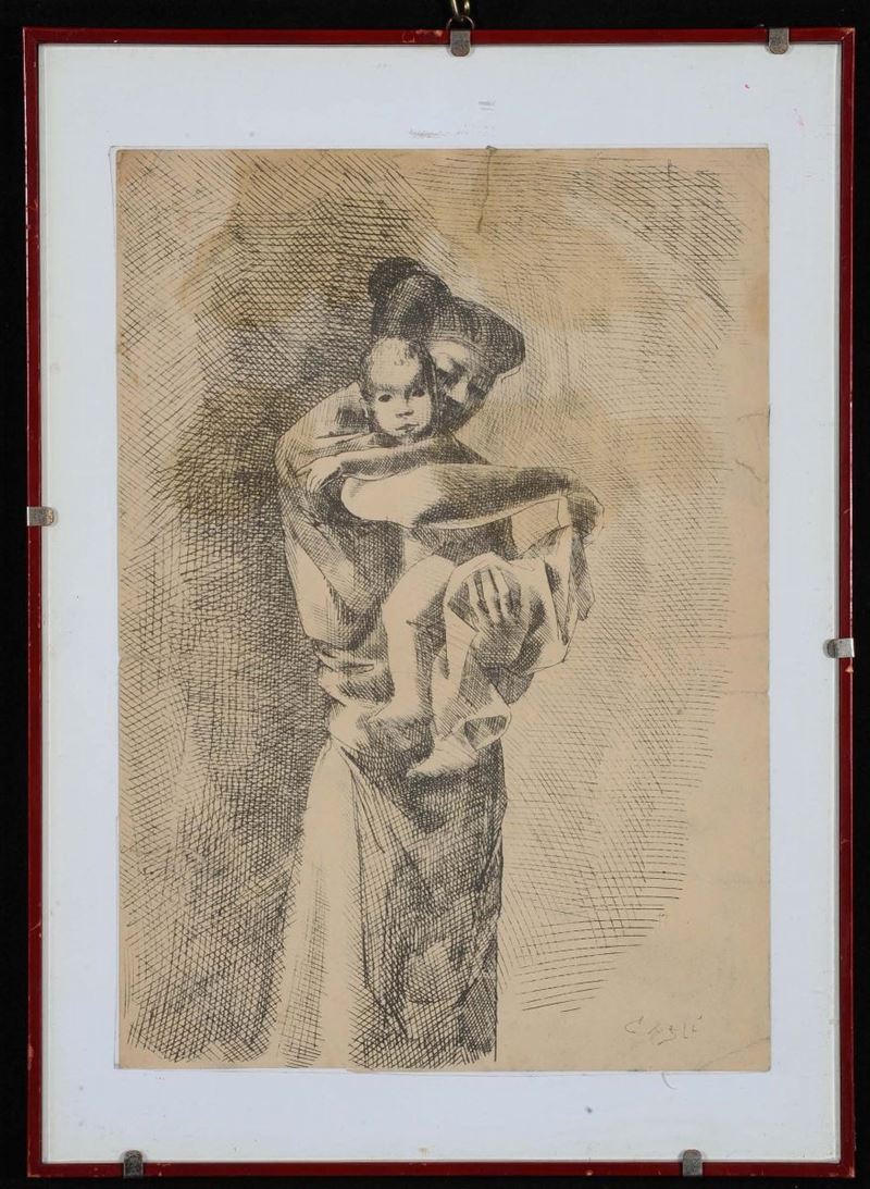 Corrado Cagli (1910-1976), attribuito a Maternità  - Auction OnLine Auction 04-2012 - Cambi Casa d'Aste