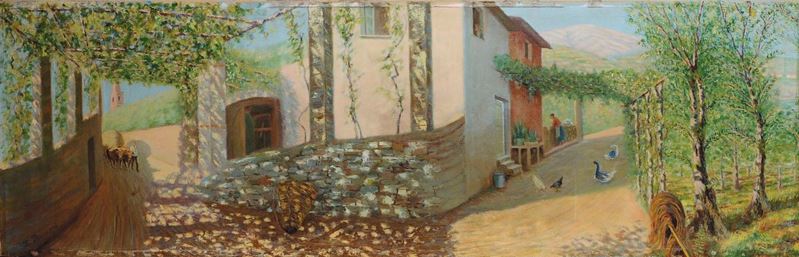 Flavio Bonanni (1881-1966) Veduta di cascinale  - Asta Dipinti del XIX e XX secolo - Cambi Casa d'Aste