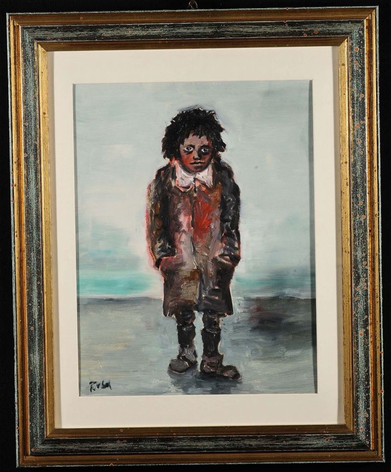 Pietro Rosan Ritratto di fanciullo  - Auction 19th and 20th Century Paintings - Cambi Casa d'Aste