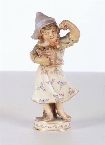 Statuina con Bimbo in Porcellana, XIX Secolo