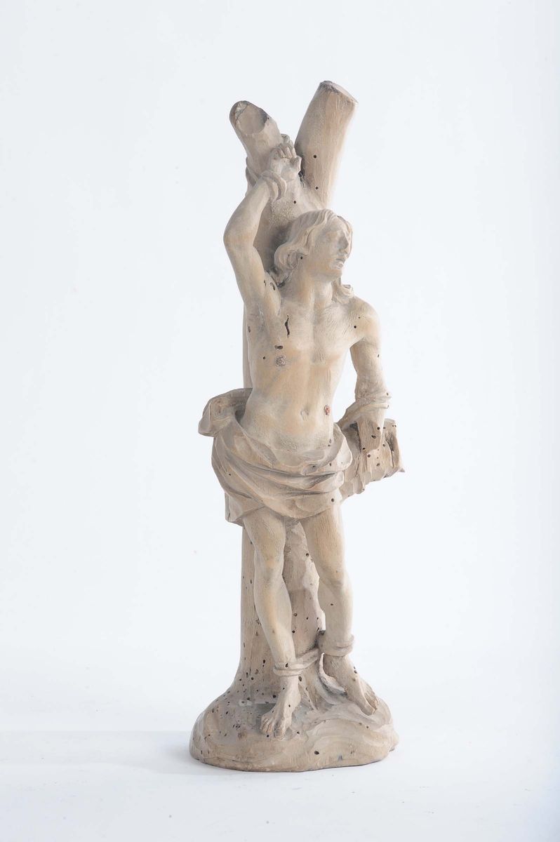 Figura di San Sebastiano in Legno, Alto Veneto XVII Secolo