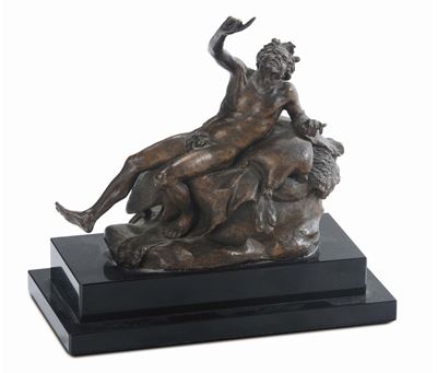 Scultura in Bronzo Raffigurante Satiro Ebbro, Italia o Francia XIX Secolo